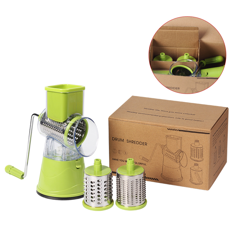 Manual Vegetable Cutter Multifunctional Slicer Potato Cheese Kitchen Gadgets - Green