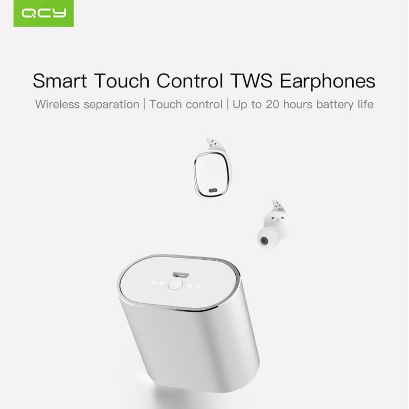 QCY T Vogue TWS Bluetooth 5.0 Earbuds About 4 Hours Working Time Noise Reduction - Silver