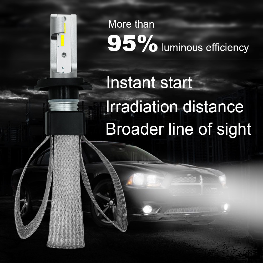 T8-H4/9003/HB2 Car LED Headlight Bulb 60W IP68 6000K 9600 Lumens Extremely Bright Chips Conversion Kit