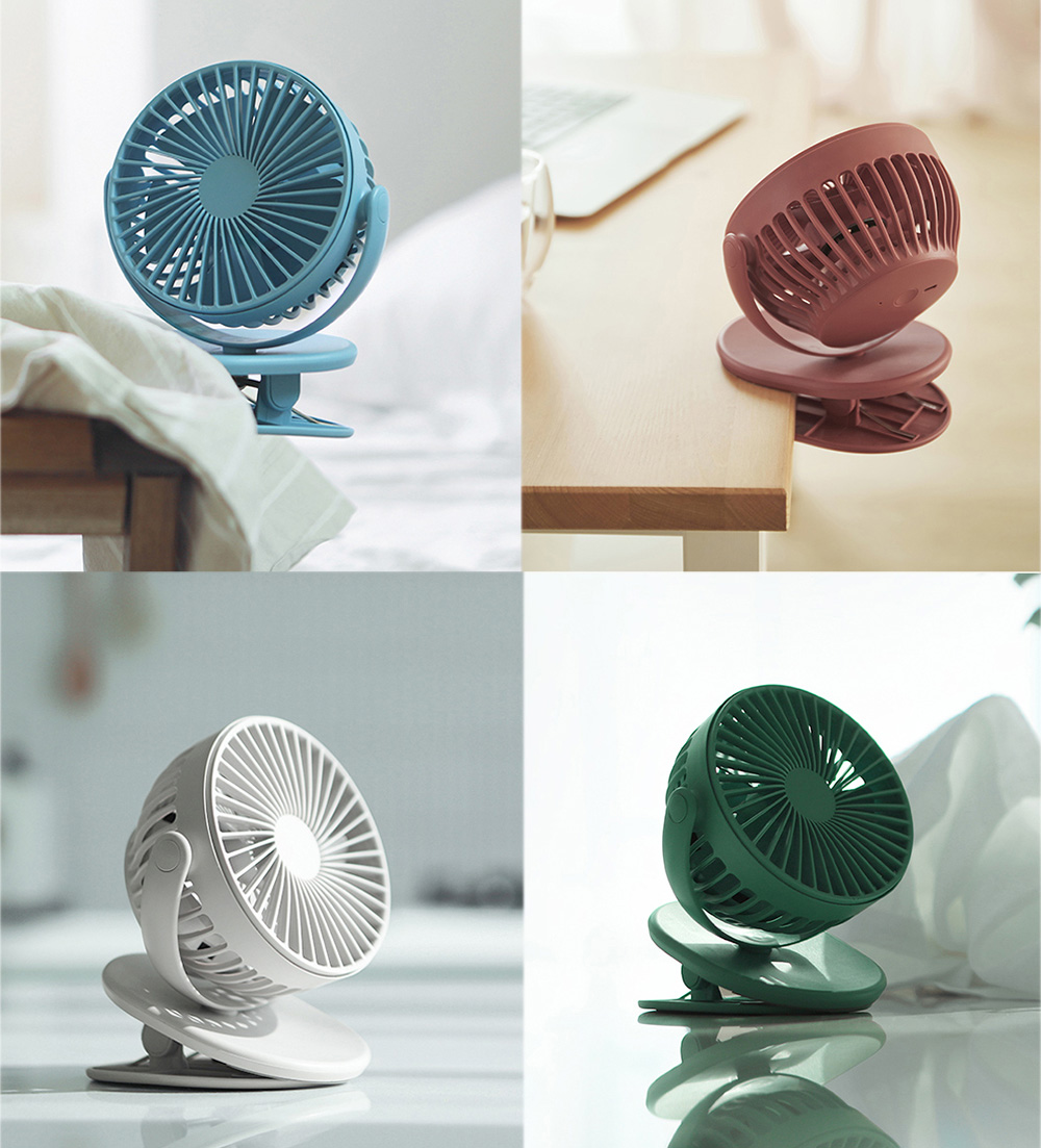Xiaomi SOLOVE F3 Mini Clip Fan 360 Degrees Rotation Three Speeds Setting USB Charging - White