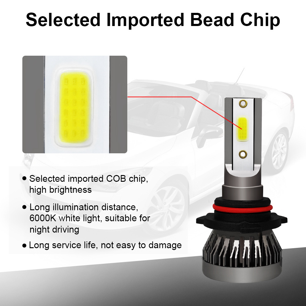 MINI1-9005/HB3/H10 Car LED Headlight Bulb 36W  IP68 6000K 6000 Lumens Extremely Bright Chips Conversion Kit