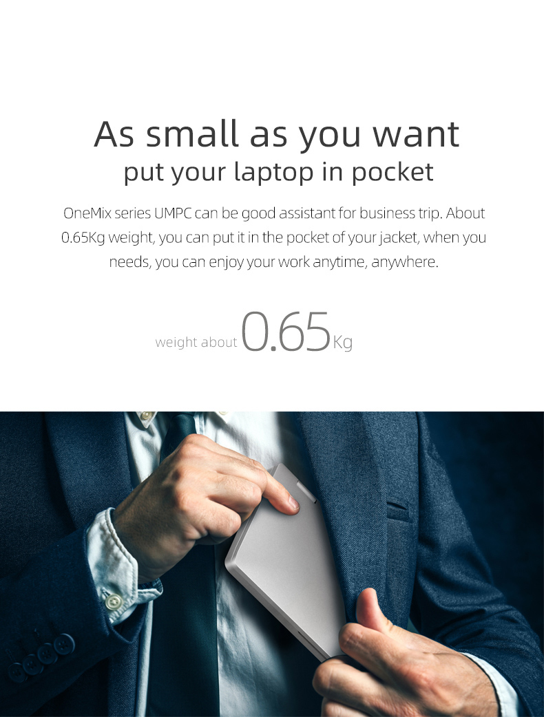 One Netbook One Mix 3 Yoga Pocket Laptop Intel Core M3-8100Y Dual-Core (Silver) + Original Stylus Pen