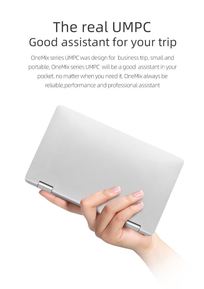 One Netbook One Mix 3 Yoga Pocket Laptop Intel Core M3-8100Y Dual-Core 8.4" IPS Screen 2500*1600 Touch ID Windows 10 8GB DDR3 256GB PCI-E SSD - Silver