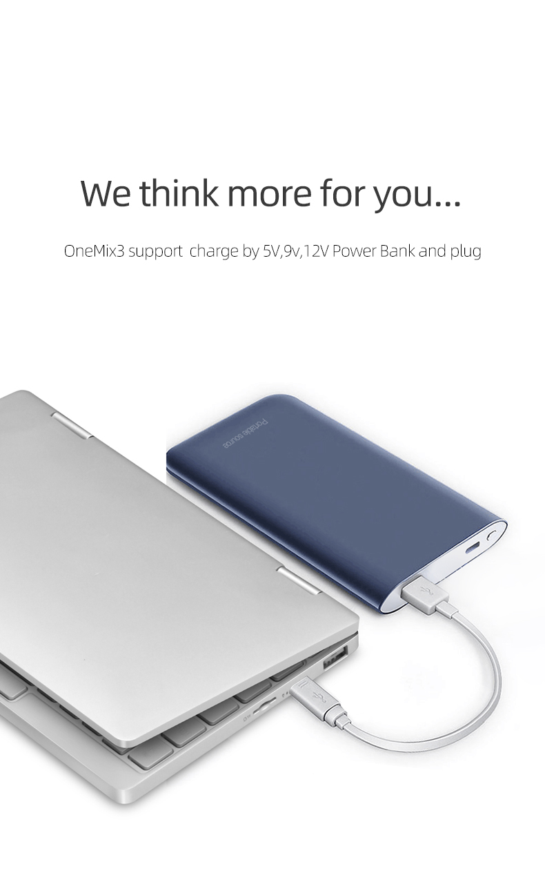 One Netbook One Mix 3 Yoga Pocket Laptop Intel Core M3-8100Y Dual-Core 8.4" IPS Screen 2500*1600 Touch ID Windows 10 8GB DDR3 256GB PCI-E SSD - Silver