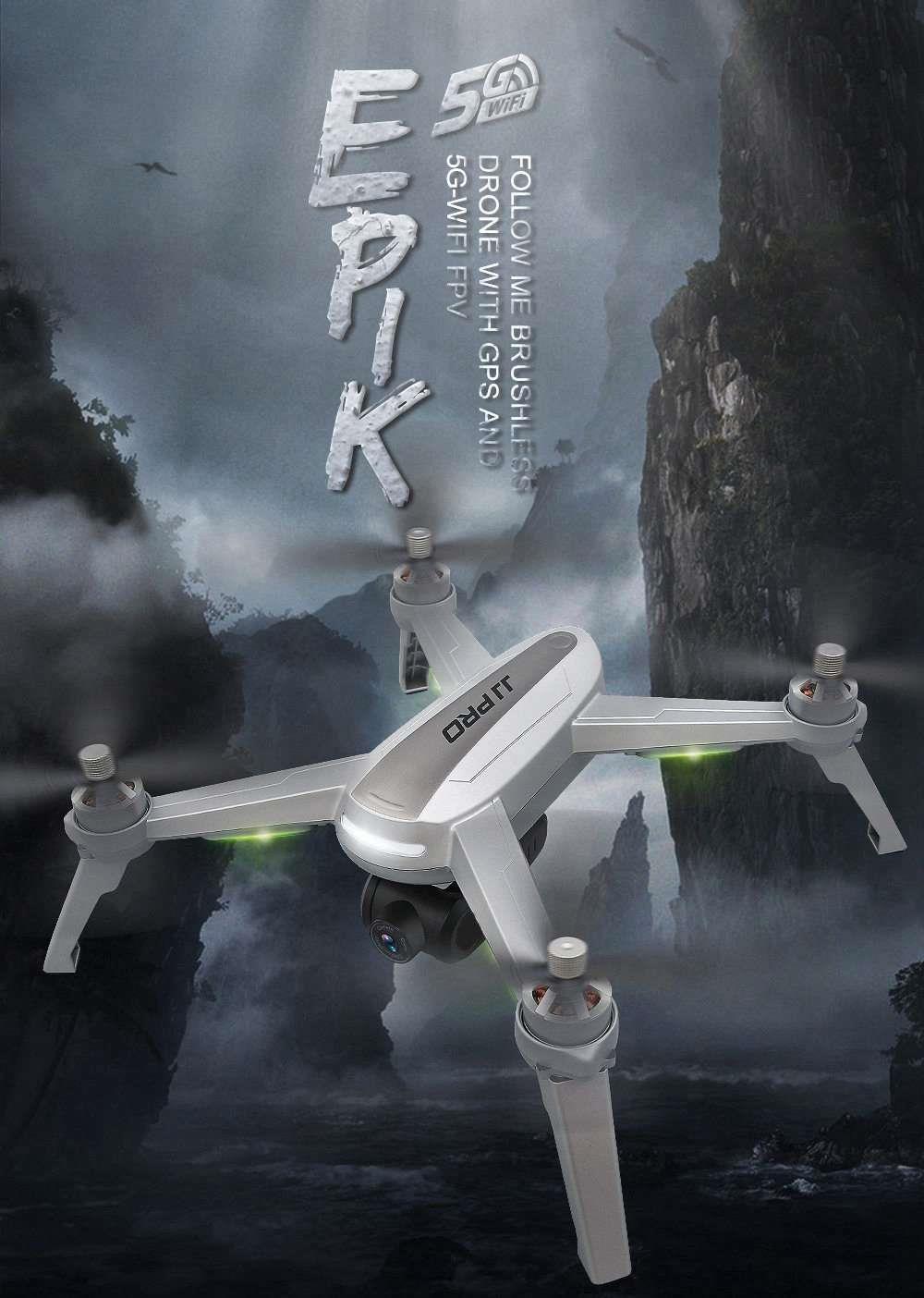 JJRC JJPRO X5 EPIK 5G WIFI 2K FHD FPV One-Axis Gimble with GPS Follow Me Mode RC Quadcopter RTF - Three Battery