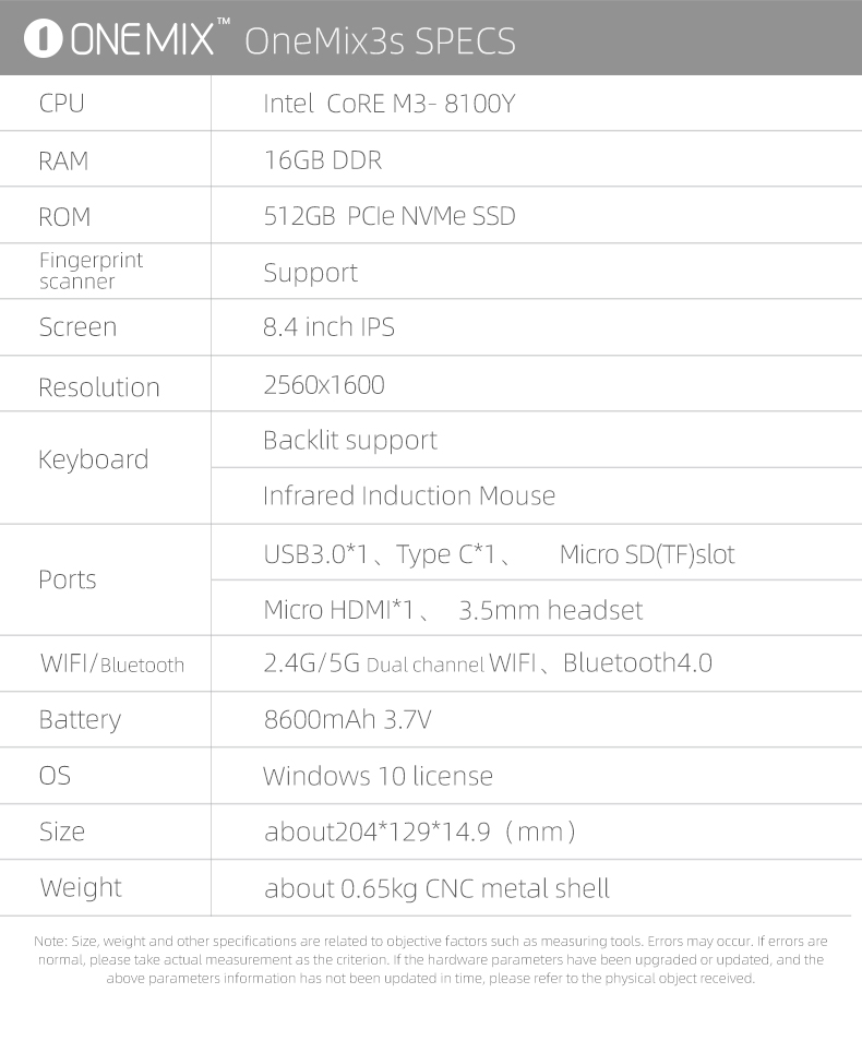 One Netbook One Mix 3S
