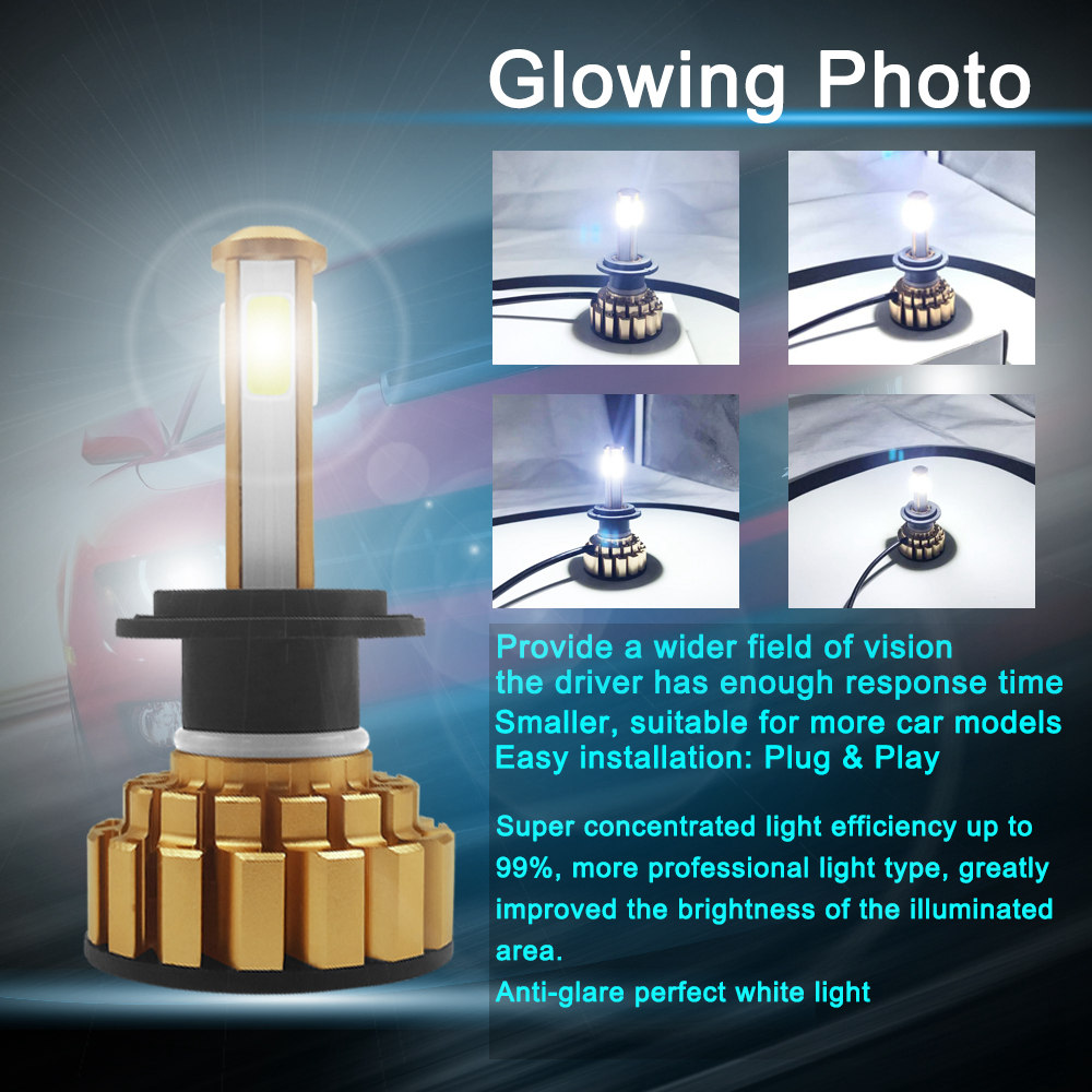 G7-H7 Car LED Headlight Bulb 80W 6000K 8000 Lumens Extremely Bright Chips Conversion Kit