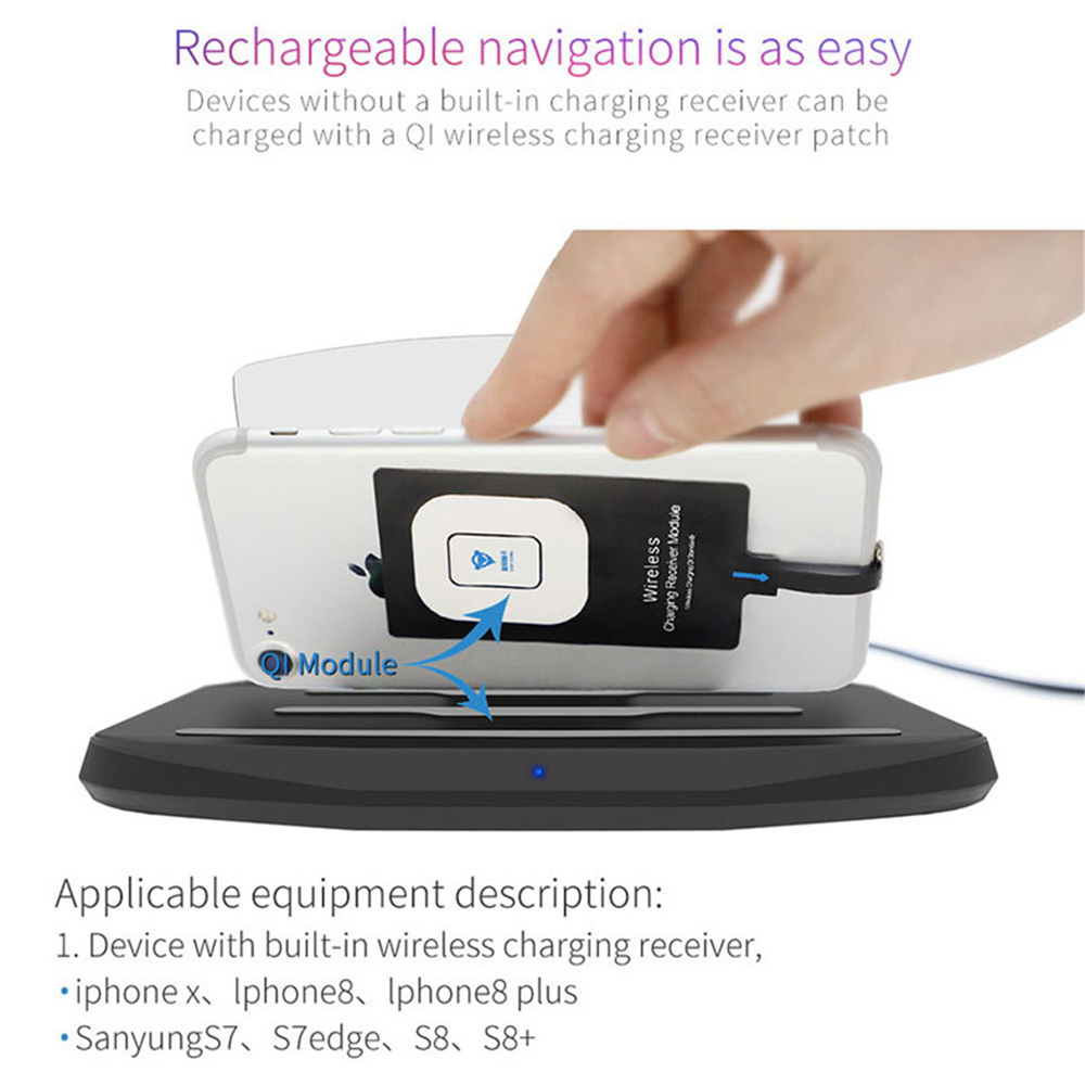 HUD Wireless Charger Charging 5V/1A for iPhone X, iPhone 8 Plus, Samsung S8 - Black
