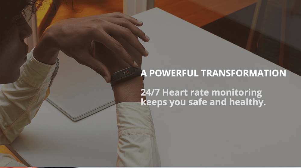 Xiaomi Mi Band 4 Smart Bracelet 0.95 Inch AMOLED Color Screen Built-in Multifunction Heart Rate Monitor 5ATM Water Resistant 20 Days Standby - Black