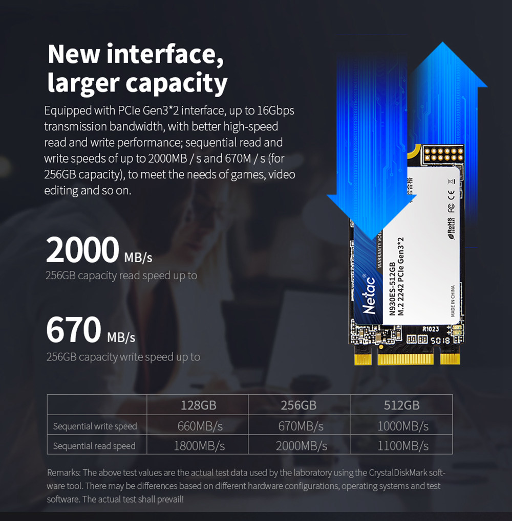 Netac N930ES NVMe M.2 2242 512GB SSD Internal Solid State Drive Reading Speed 2000MB/s