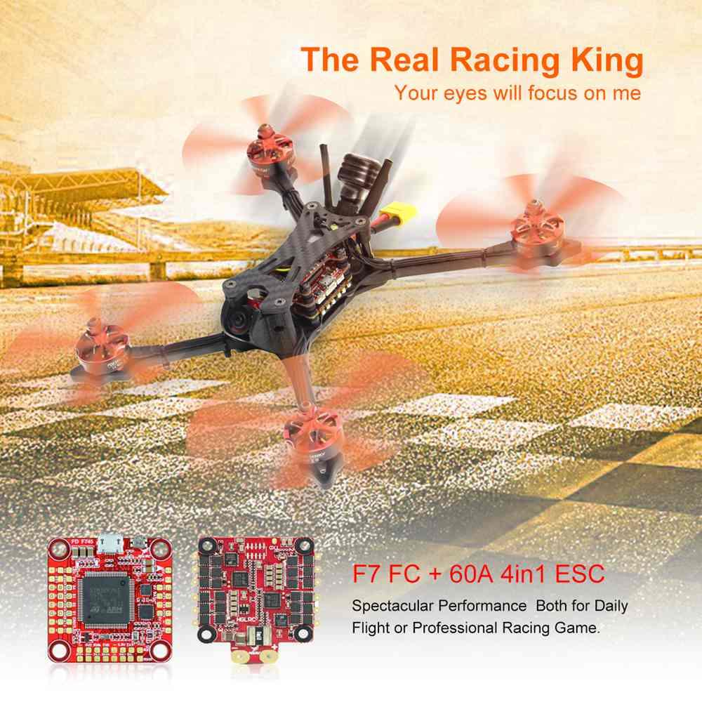 HGLRC Wind5 233mm 5inch 6S FPV Racing RC Drone F7 OSD 60A BLHeli_32 ESC w/ Caddx Ratel Camera PNP - Without Receiver