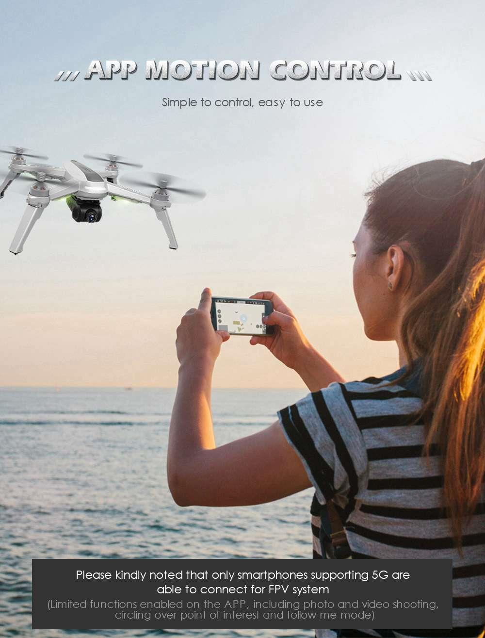 JJRC JJPRO X5 EPIK 5G WIFI 2K FHD FPV One-Axis Gimble with GPS Follow Me Mode RC Quadcopter RTF - Three Battery