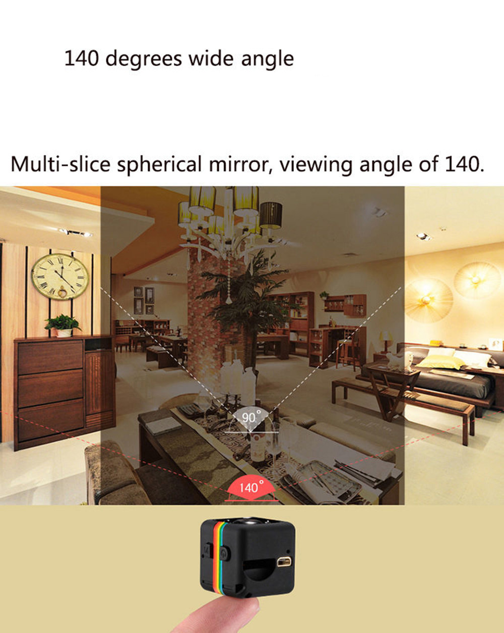 Quelima SQ11 Mini DV Camera HD 1080P Night Vision Wide Angle DV Motion Recorder - Red