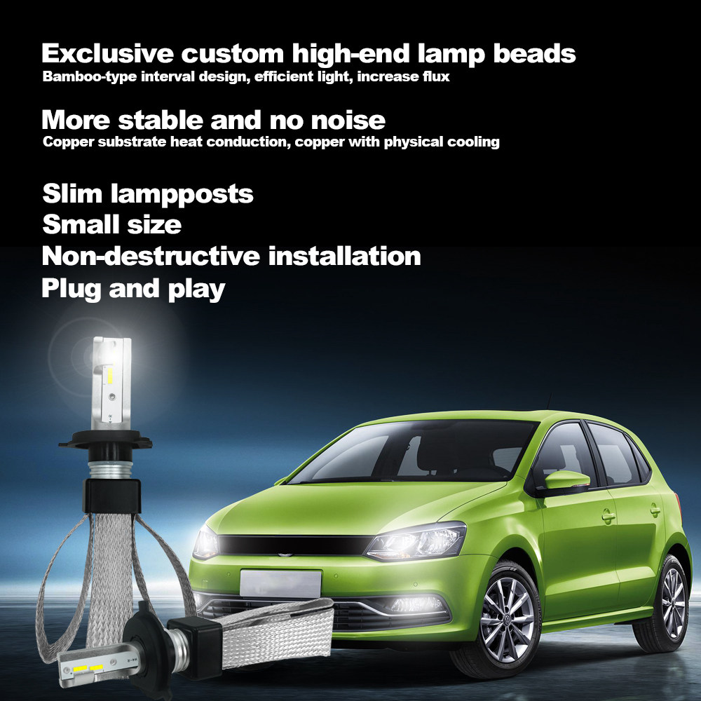 T8-H4/9003/HB2 Car LED Headlight Bulb 60W IP68 6000K 9600 Lumens Extremely Bright Chips Conversion Kit