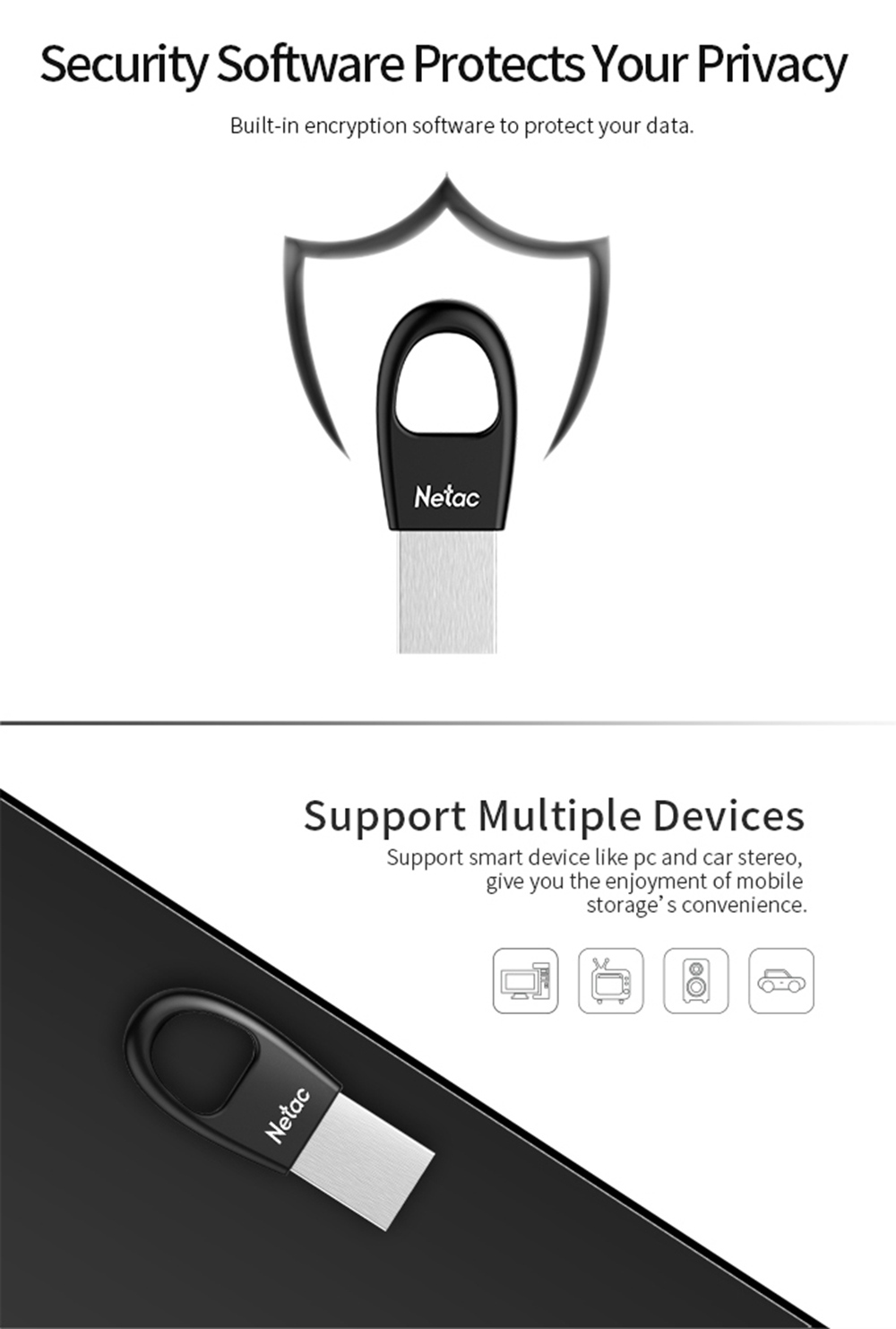 Netac U328 16GB USB Mini Flash Drive USB2.0 Interface Reading Speed 25MB/s