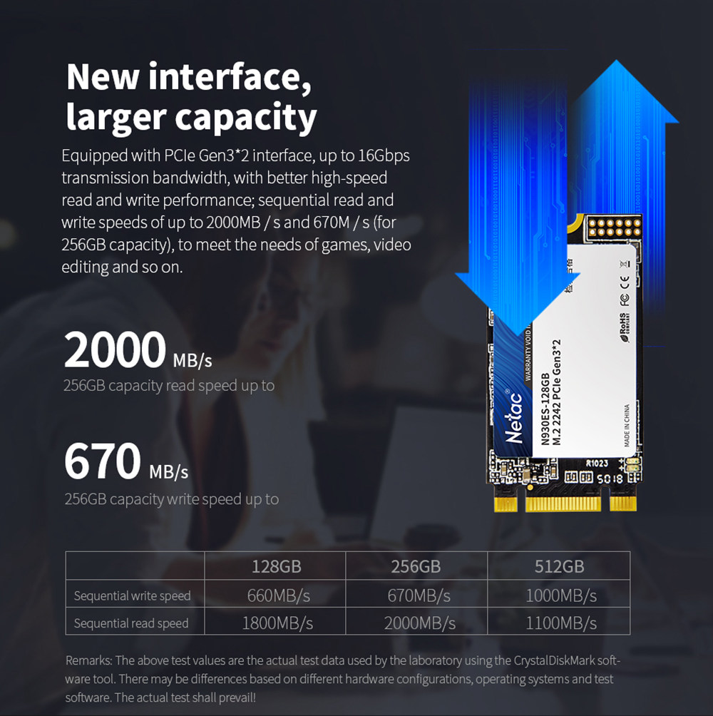 Netac N930ES NVMe M.2 2242 128GB SSD Internal Solid State Drive Reading Speed 2000MB/s