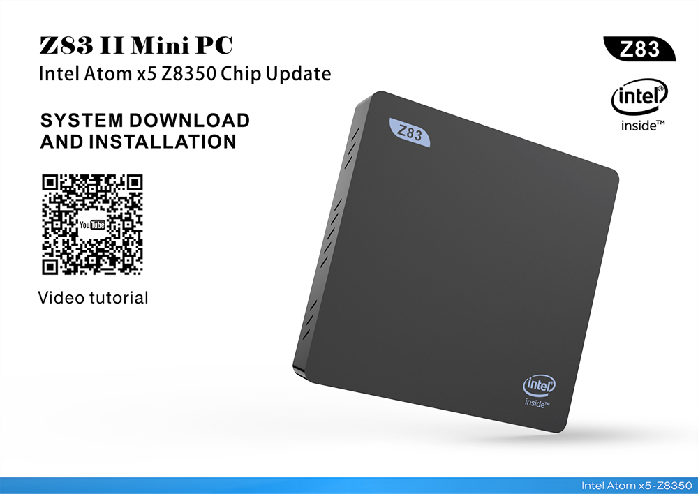 Beelink Z83II Windows 10 64Bit Intel Atom X5 Z8350 4K MINI PC 4GB/64GB 2.4G/5.8G WIFI Gigabit LAN Bluetooth HDMI USB3.0