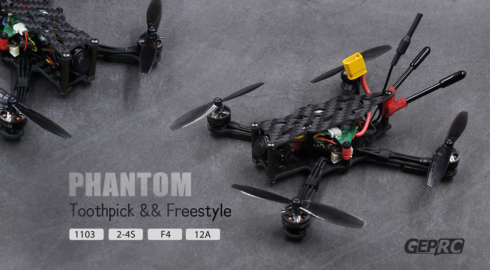 Geprc Phantom Toothpick 125mm 4S FPV Racing Drone With AIO F4 12A FC 5.8g 200mW VTX BNF - Frsky XM+ Receiver