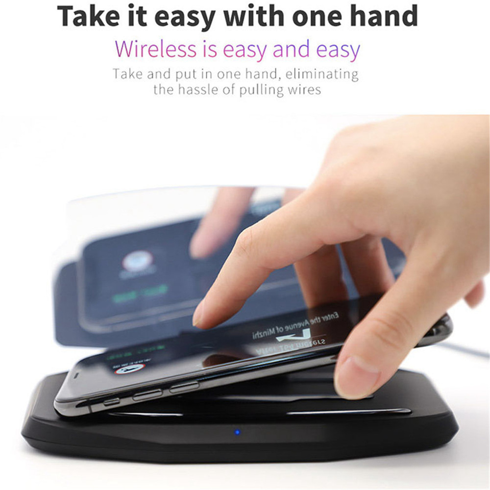 HUD Wireless Charger Charging 5V/1A for iPhone X, iPhone 8 Plus, Samsung S8 - Black