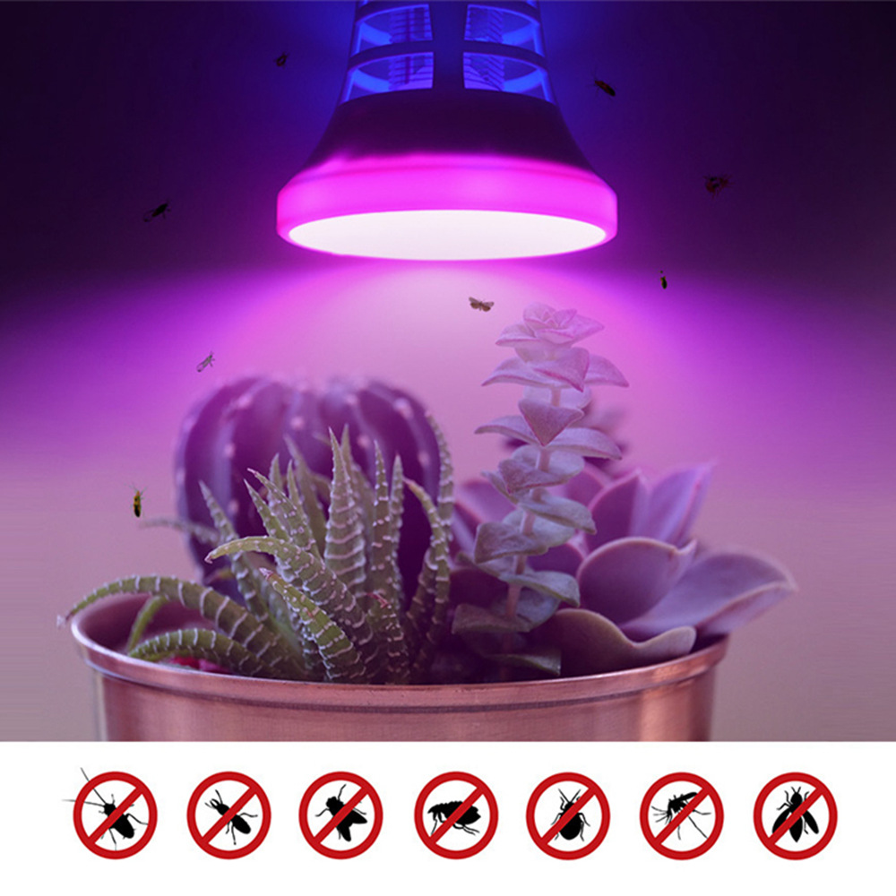 E26 LED Mosquito Trap Lamp Indoor Insect Killer Light 110V - Black