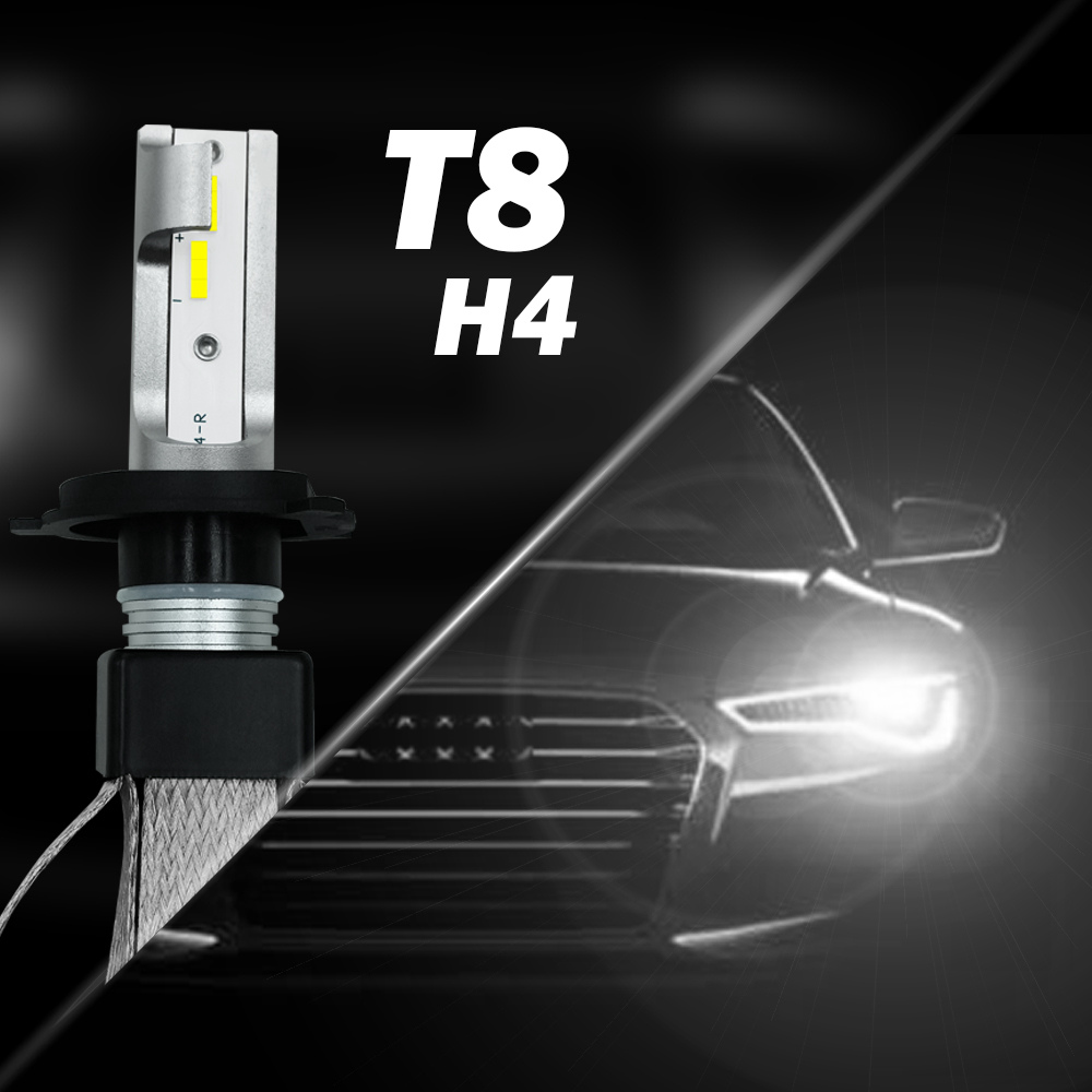T8-H4/9003/HB2 Car LED Headlight Bulb 60W IP68 6000K 9600 Lumens Extremely Bright Chips Conversion Kit