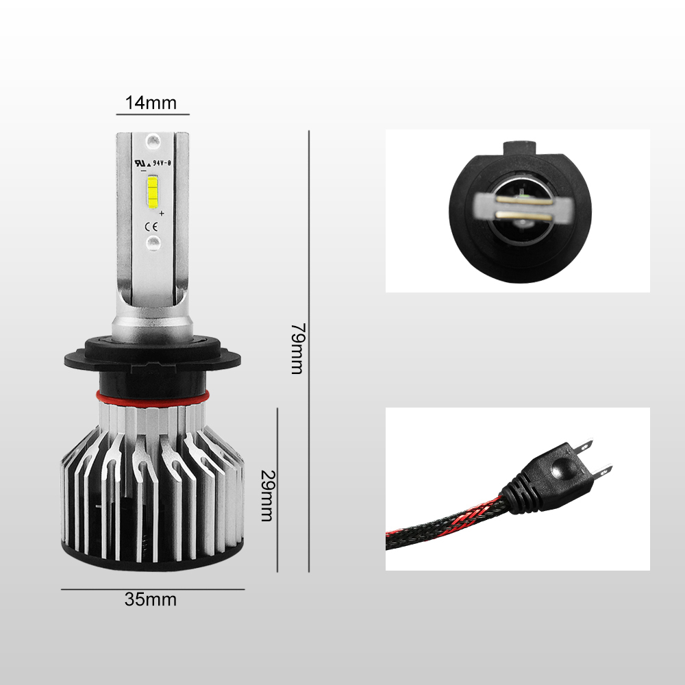 S6H7 Car LED Headlight Bulb Extremely Bright Chips