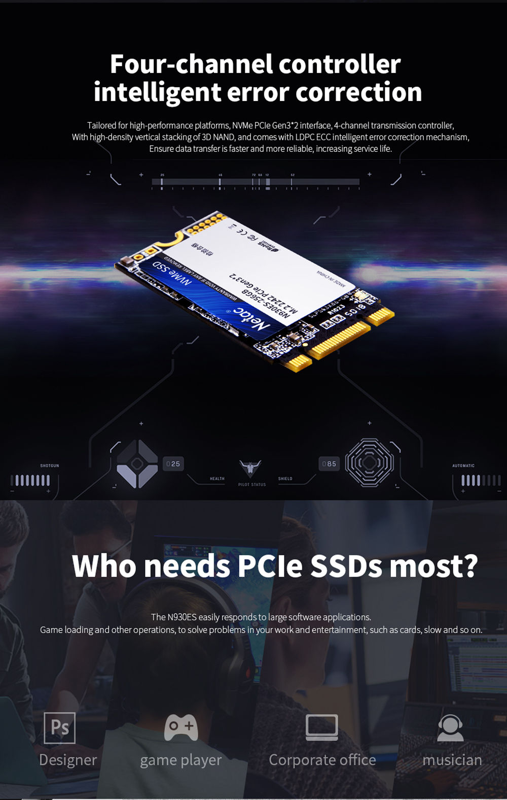 Netac N930ES NVMe M.2 2242 256GB SSD