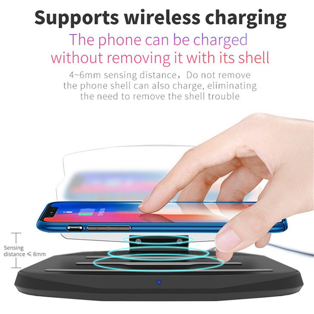 HUD Wireless Charger Charging 5V/1A for iPhone X, iPhone 8 Plus, Samsung S8 - Black