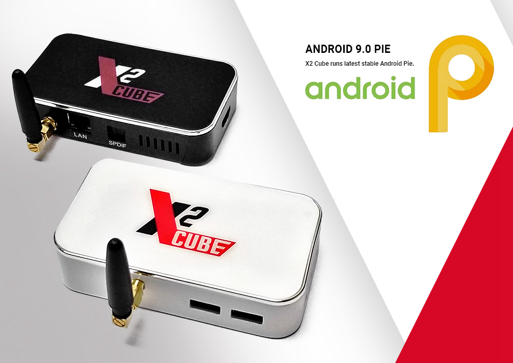X2 CUBE Amlogic S905X2 Android TV 9.0 2G DDR4/16G eMMC TV Box 2.4G+5G WIFI 1000Mbps LAN USB3.0 -- Black