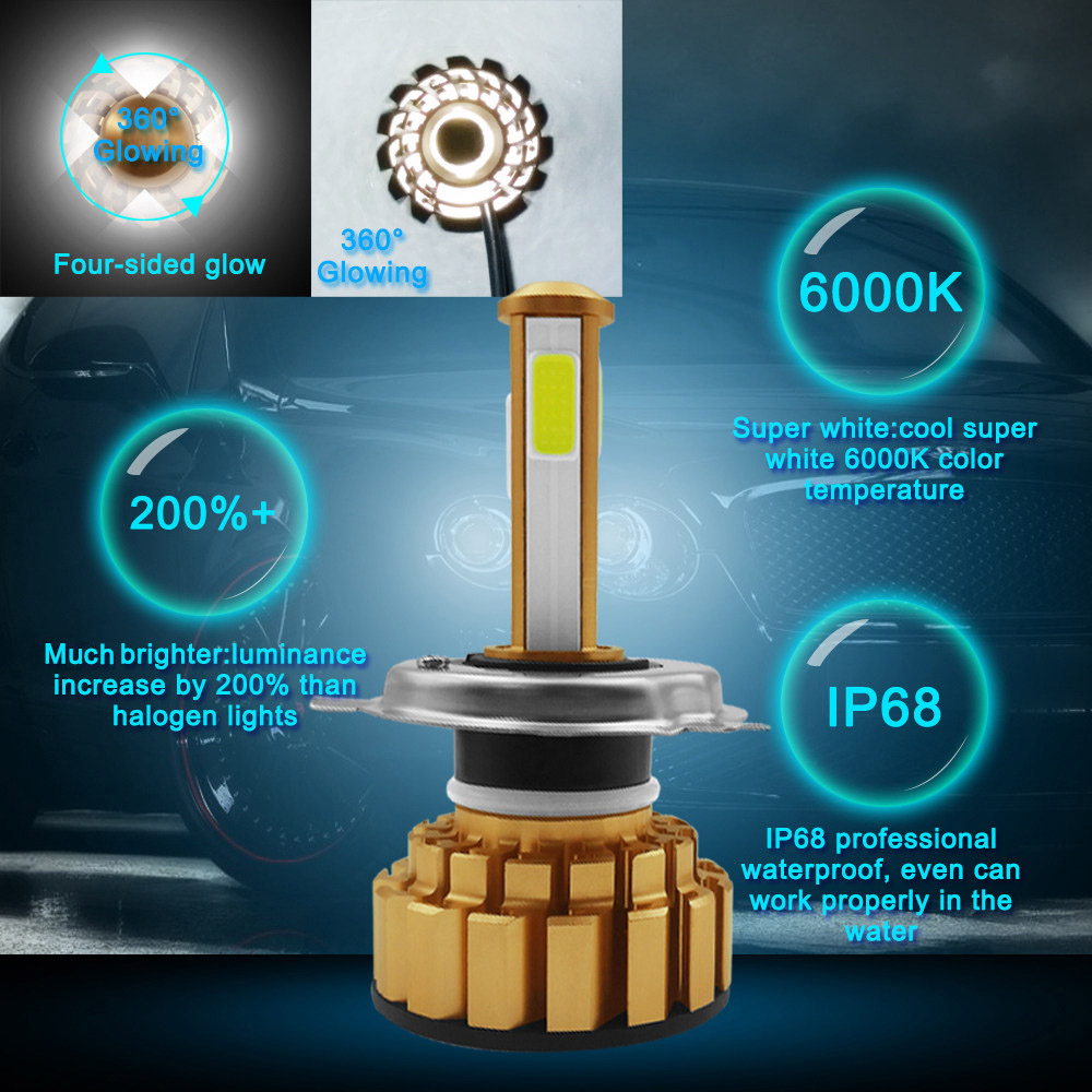 G7-H7 Car LED Headlight Bulb 80W 6000K 8000 Lumens Extremely Bright Chips Conversion Kit