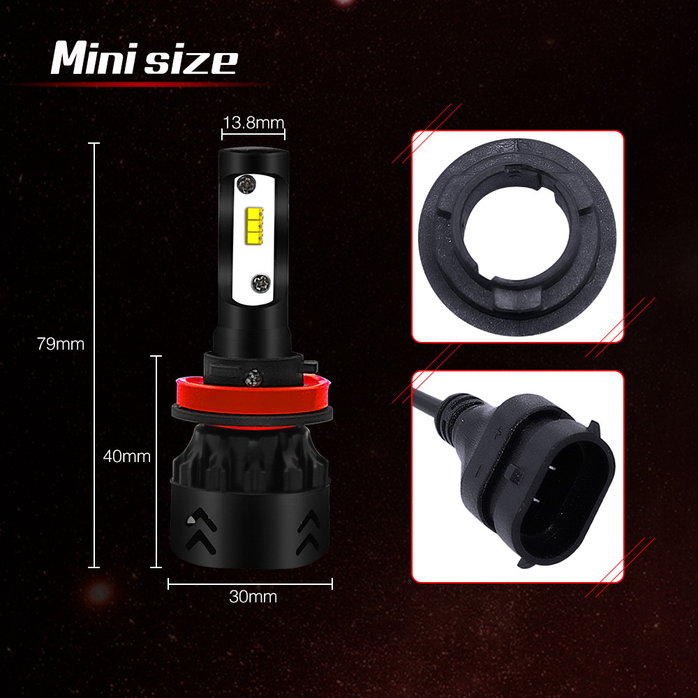 Mini8H8/H9/H11 Car LED Headlight Bulb Extremely Bright Chips