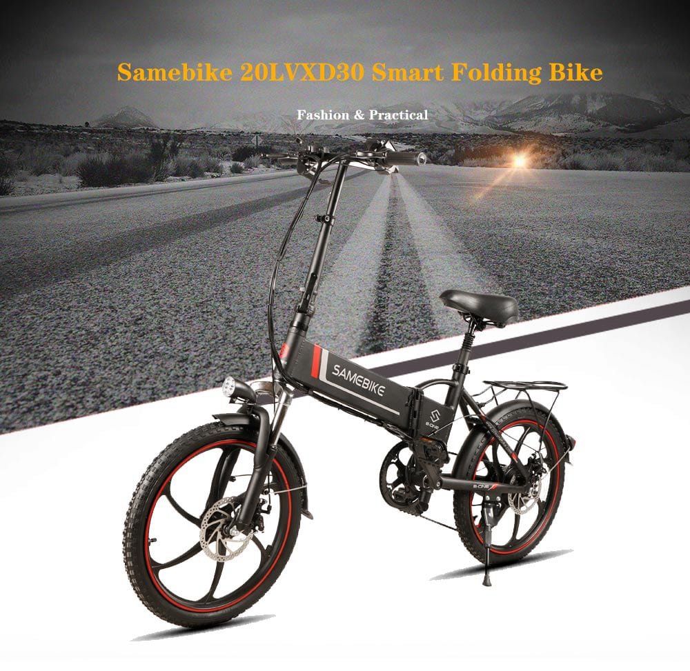 Samebike 20LVXD30 Portable Folding Smart Electric Moped Bike 350W Motor Max 35km/h 20 Inch-Black