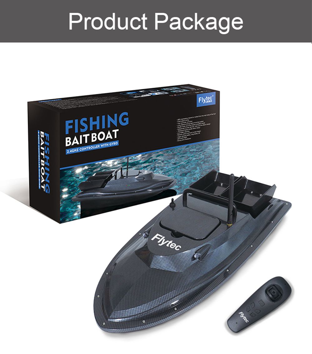 Flytec V007 2.4G Dual Motor Fishing Finder Bait RC Boat Black