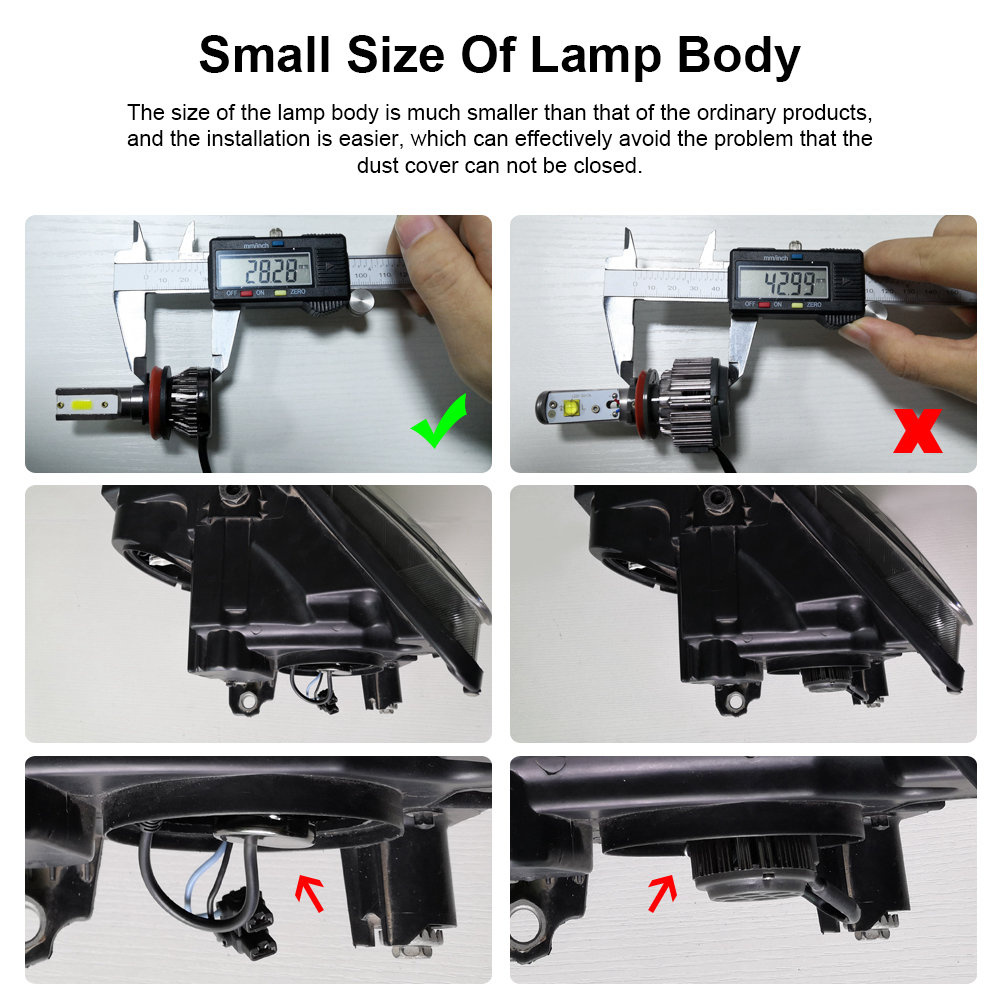 MINI1-9005/HB3/H10 Car LED Headlight Bulb 36W  IP68 6000K 6000 Lumens Extremely Bright Chips Conversion Kit