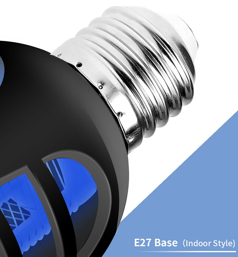E26 LED Mosquito Trap Lamp Indoor Insect Killer Light 110V - Black