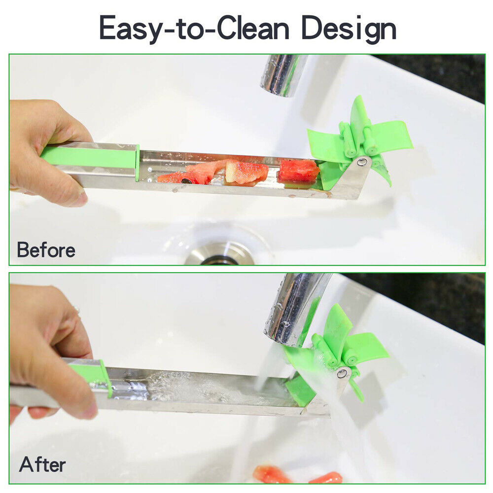 Watermelon Cutter Windmill Shape Plastic Slicer for Cutting Watermelon Cantaloupe - Green