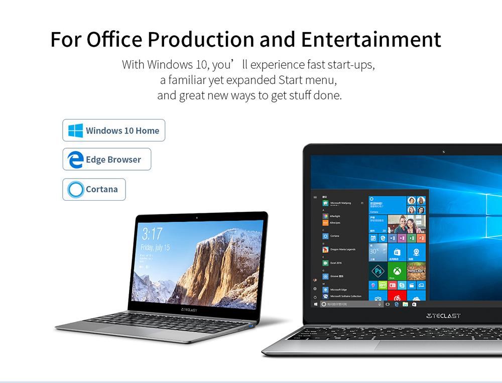 Teclast F7 Plus Laptop Intel Celeron N4100 Quad Core 14 Inch 1920*1080 IPS Screen Windows 10 8GB RAM 256GB SSD - Silver