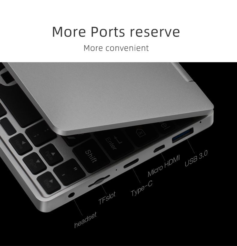 One Netbook One Mix 1S Yoga Pocket Laptop Intel Celeron 3965Y Dual-Core 7" IPS Screen 1920*1200 Touch ID Windows 10 8GB DDR3 128GB PCI-E SSD - Silver