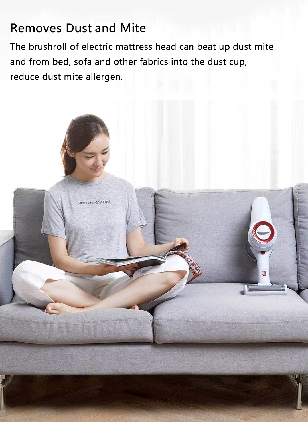 [Global Version]Xiaomi JIMMY JV51 Lightweight Cordless Stick Vacuum Cleaner 115AW Powerful Suction Anti-winding Hair Mite Cleaning Vacuum Cleaner EU Plug - Red