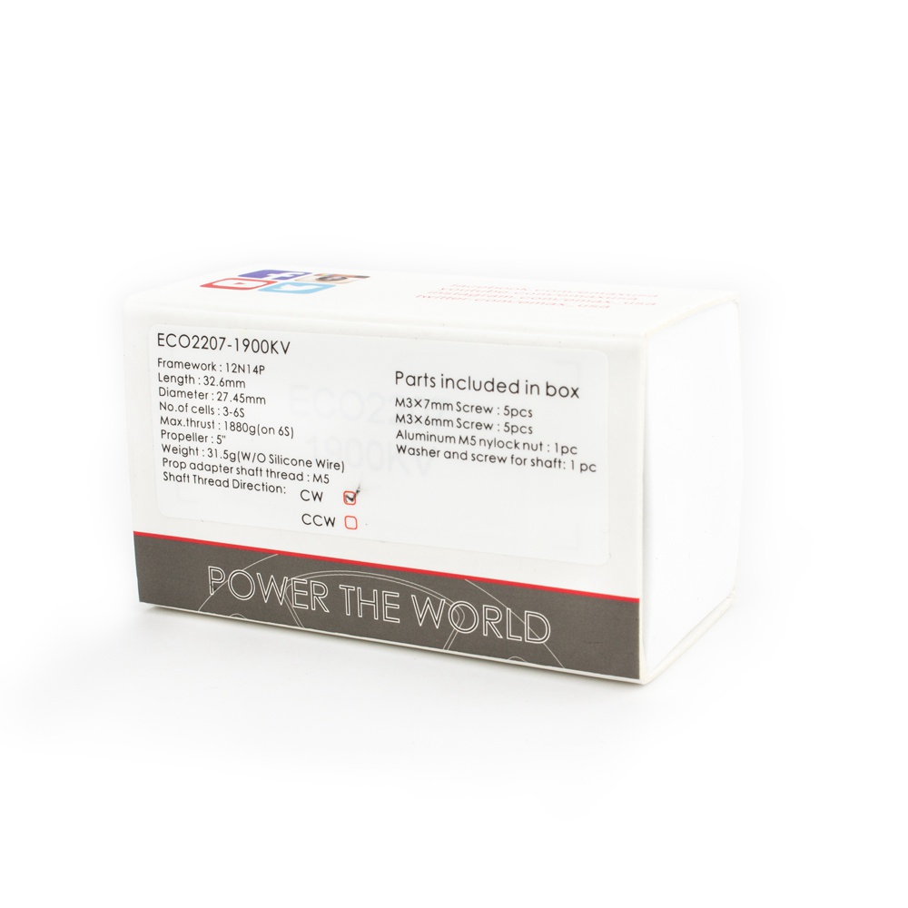 Emax ECO Series 2207 1900KV 3-6S CW Brushless Motor For FPV Racing FPV RC Drone