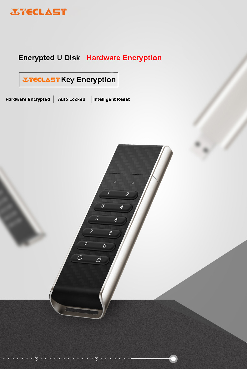 Teclast Pendrives 32GB CreSecure Encryption Flash Drives Key Version Memory Stick Physical Encrypted - Black