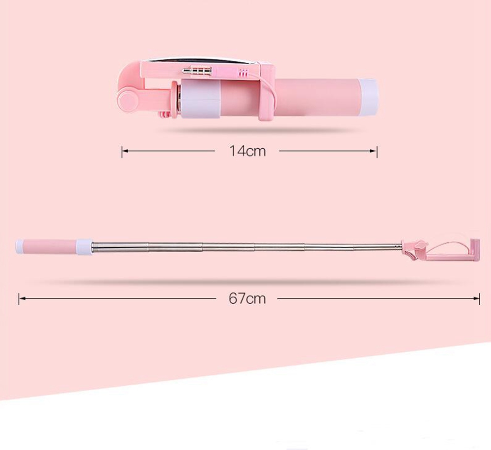 Mini Selfie Stick Universal Camera Artifact Portable Folding Self-timer Stick - Black