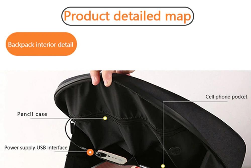 Unisex Creative Design LED Display Screen Backpack APP Control Pattern Free to Change - Blue