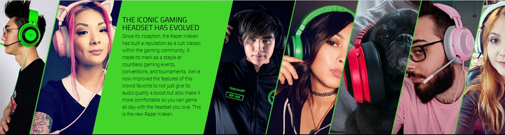 Razer Kraken 3.5mm Gaming Headset Noise Cancelling In-Line Audio Controls for PC PS4 N-Switch - Green