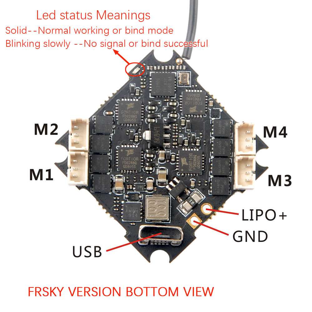 Happymodel Crazybee F4 Pro V3.0 2-4S Brushless Flight Control Built-in 10A Blheli_S 4IN1 5V/1A BEC For FPV Racing Drone - Compatible Frsky Receiver