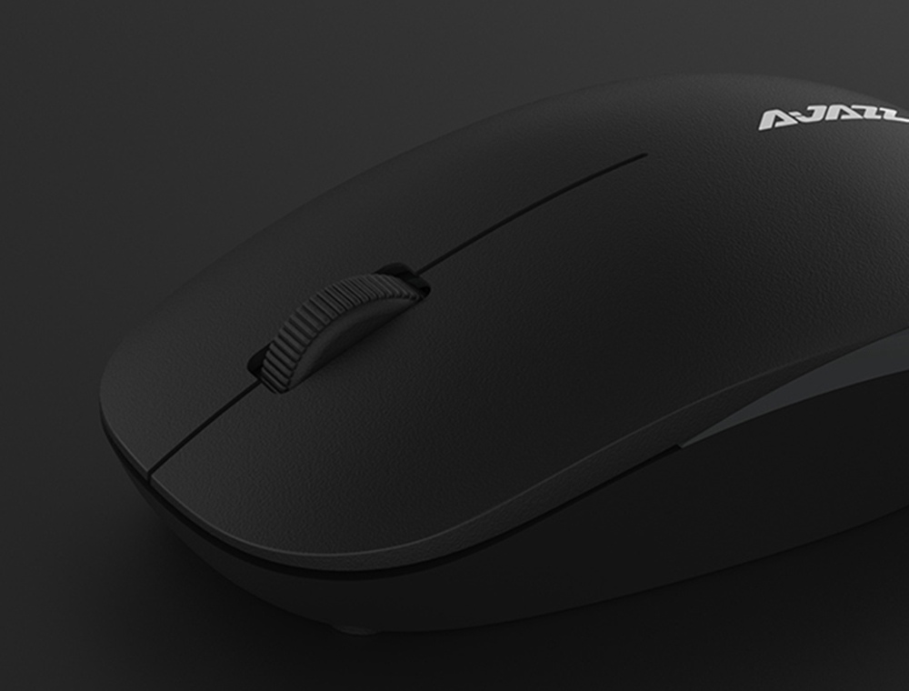 Ajazz A2080i Wireless Keyboard Mouse Set Mute Lightweight Waterproof Portable - Black