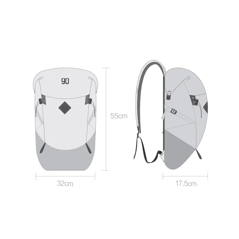 Xiaomi 90 Fen HIKE Hiking Backpack Multifunction Waterproof Outdoor Backpack 25L - Black