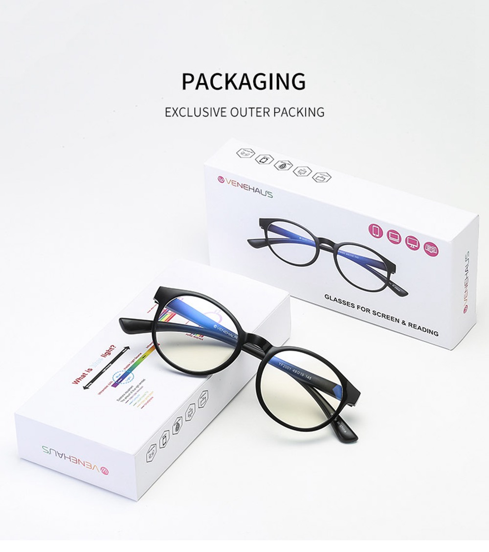 VENEHAUS Anti Blue Ray Glasses - Black
