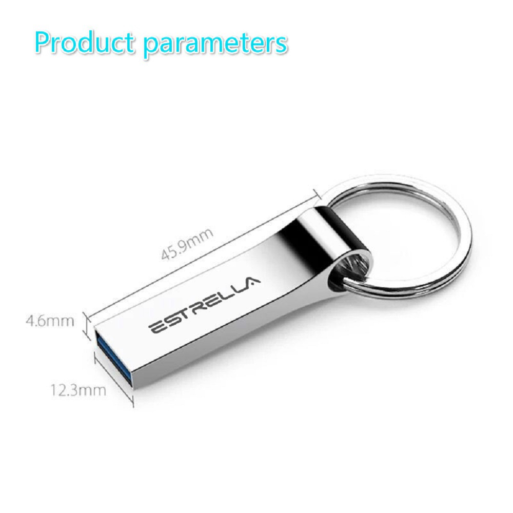 ESTRELLA 64GB USB Flash Disk Portable Keyring USB2.0 Interface Mass Storage Support Hot Plug - Silver