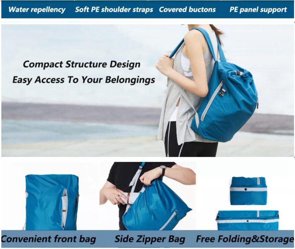 Xiaomi 90 Fen Multi-function Sports Foldable Backpack Unisex Outdoor Travel Rucksack 20L From Xiaomi Youpin - Blue